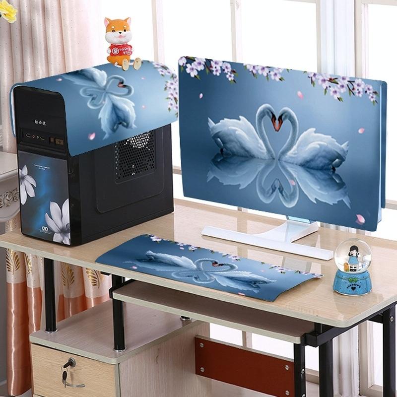 22 Desktop Computer Lcd Monitor Dust-proof Cover - Cloth Material - Lovers Swan