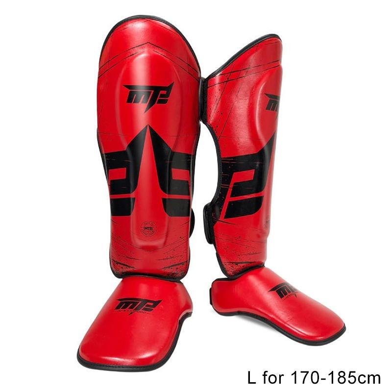 Thickened Leg Guards For Freestyle Grappling Thai Boxing And Taekwondo - Red