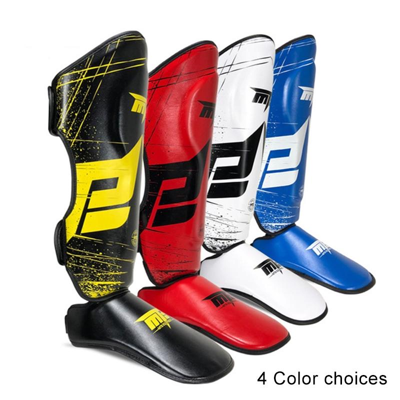 Thickened Leg Guards For Freestyle Grappling Thai Boxing And Taekwondo - Red