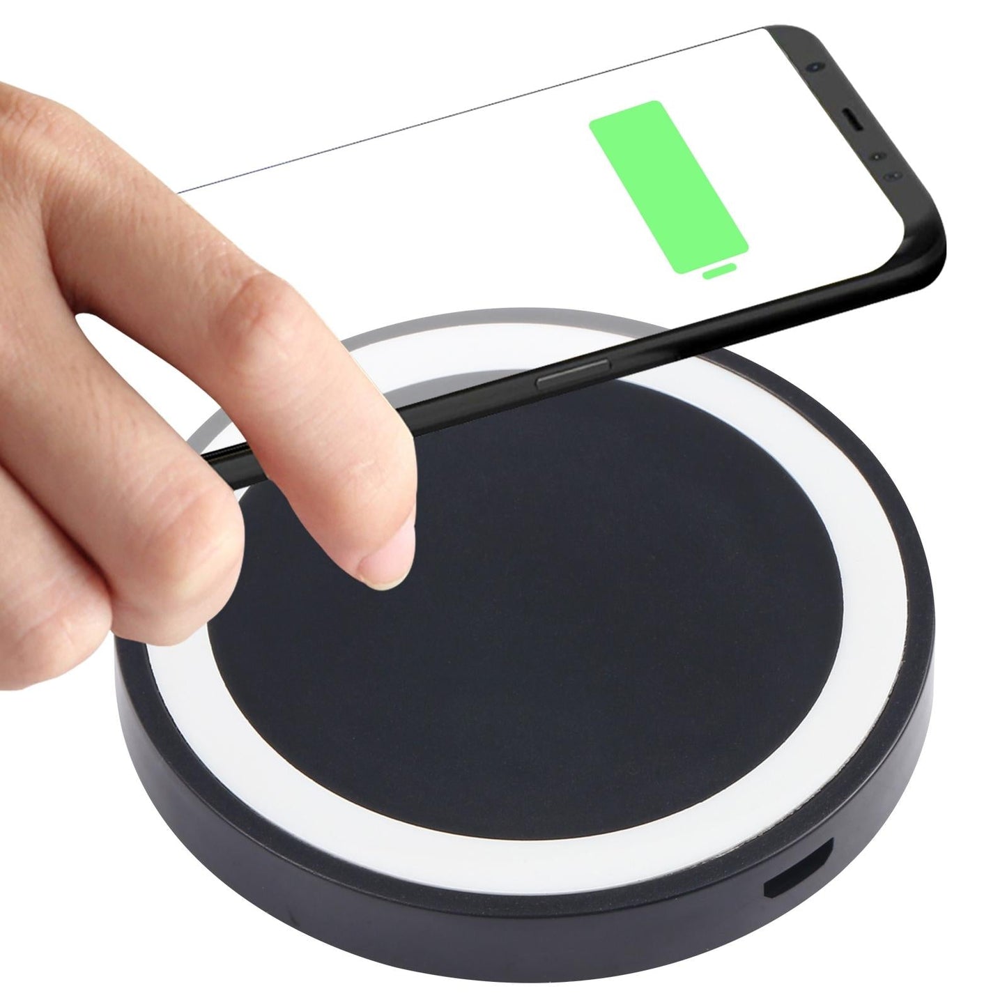 Universal 5W Round Wireless Charger - Black + Red