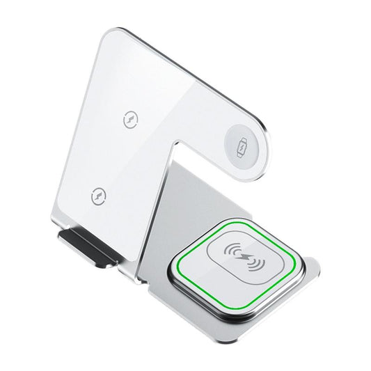 15W 3 In 1 Aluminum Wireless Charger - Silver