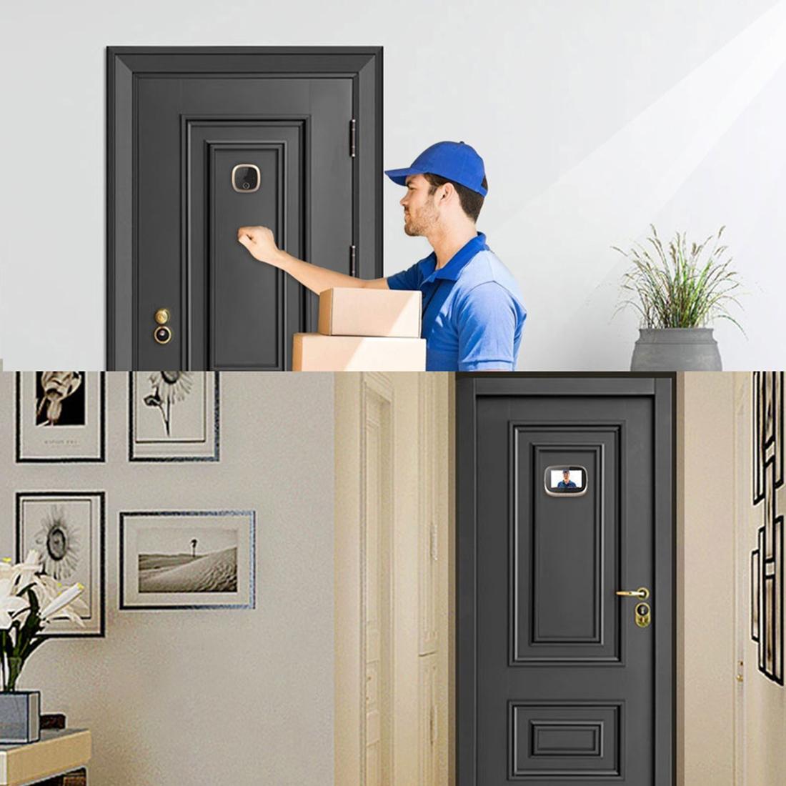 4.3 Security Door Viewer With 1.0Mp Camera Motion Detection Night Vision & Music - 145 Degree Wide Angle & Tf Card - Black