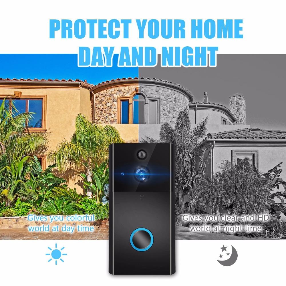 Smart Wifi Video Doorbell With Night Vision & Motion Detection - Silver