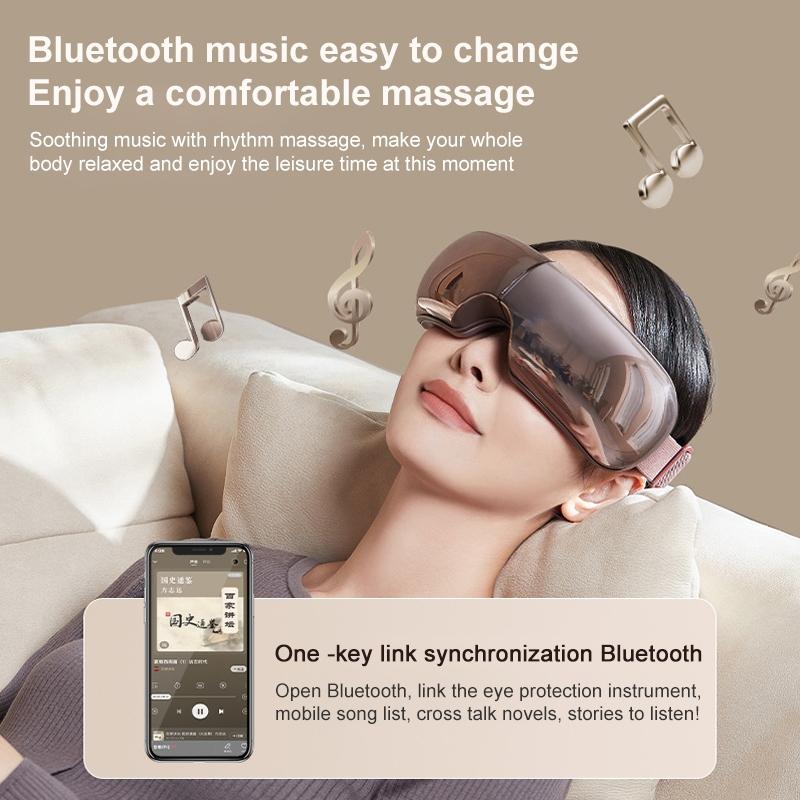 Smart Eye Massager With Hot Compress Air Pressure & Vibration - Light Smoke