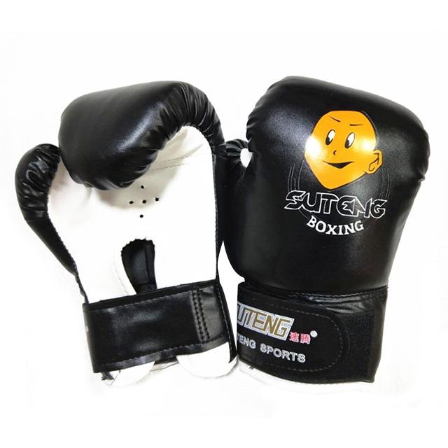 Children'S Cartoon Boxing Gloves - Pu Leather - Cartoon White + Baby Blue