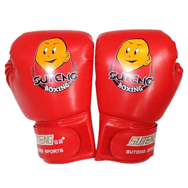 Children'S Cartoon Boxing Gloves - Pu Leather - Cartoon White + Baby Blue