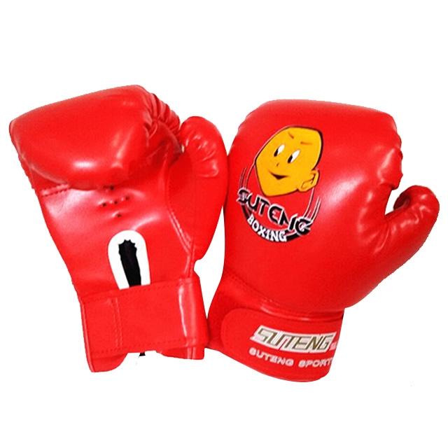 Children'S Cartoon Boxing Gloves - Pu Leather - Cartoon White + Baby Blue