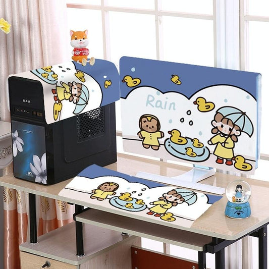 22 Desktop Computer Lcd Monitor Dust-proof Cover - Cloth Material - Little Yellow Duck