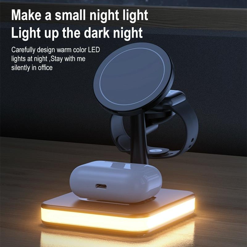 15W Wireless Fast Charger With 360° Rotating Holder - White