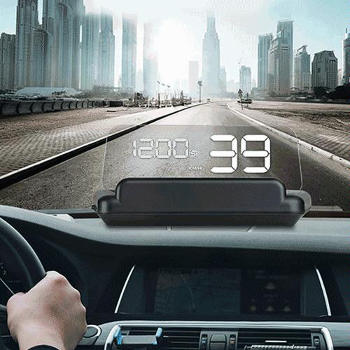 Virtual Hd Reflection Board Car Gps Hud Speed & Distance Display Over / Under Speed & Voltage Alarm Fatigue Driving - White