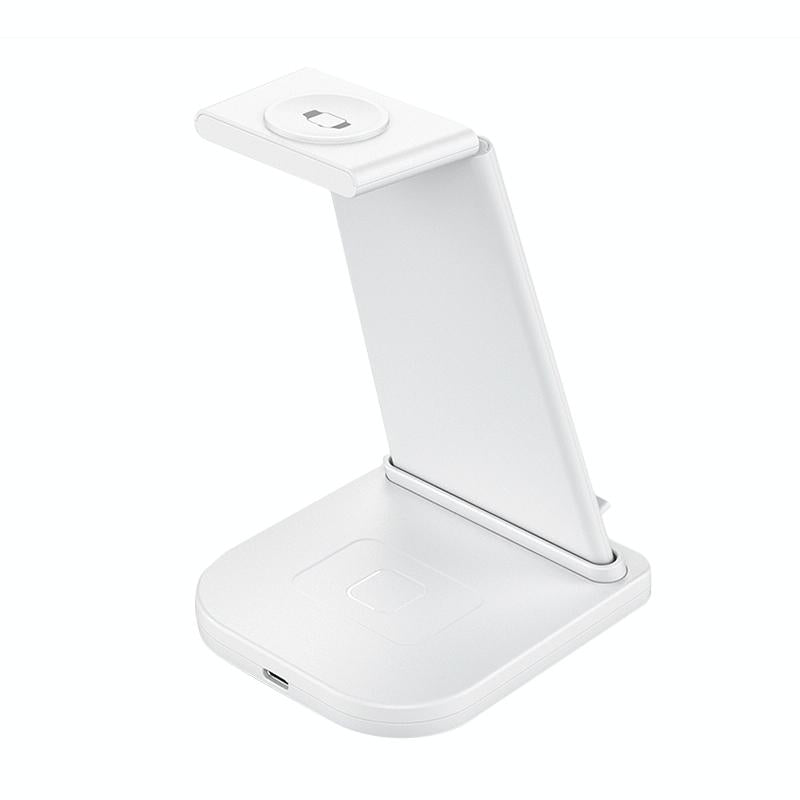 3 In 1 Foldable Charging Stand For Iphones Apple Watch And Airpods - White