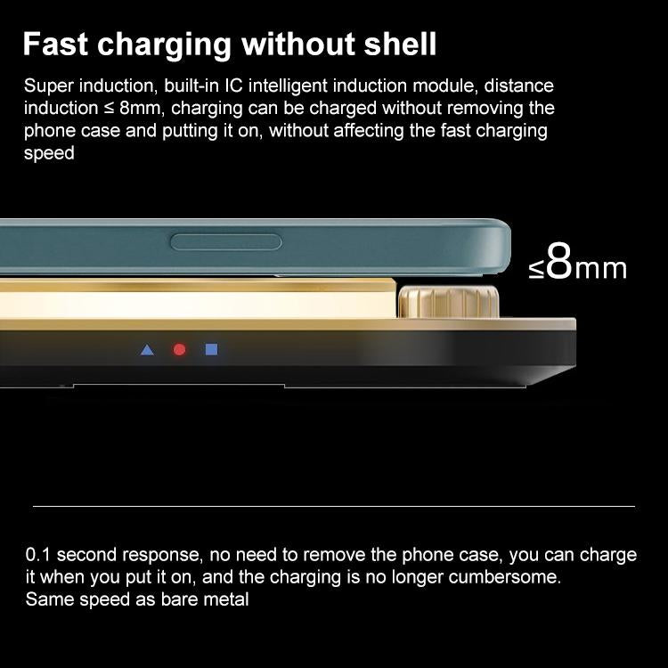 15W 3 In 1 Wireless Charger & Table Lamp - White