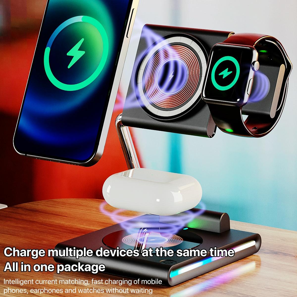 15W Foldable Magnetic Wireless Charger - White