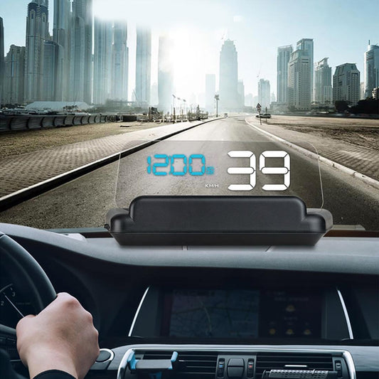 Virtual Hd Reflection Board Car Gps Hud Speed & Distance Display Over / Under Speed & Voltage Alarm Fatigue Driving - Blue