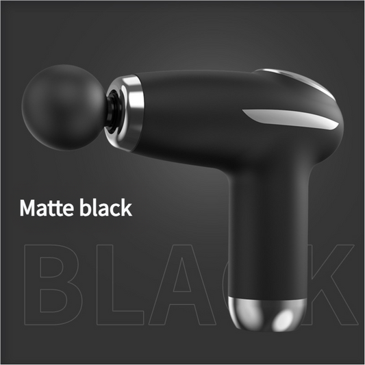 Black Mini Portable Fascia Gun - 6-Speed Adjustable Muscle Massage Gun, Type-C Charging, 5W Power