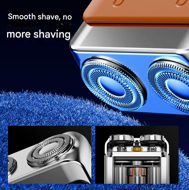Orange Electric Shaver - Compact and Portable, USB Rechargeable with Digital Display, Ergonomic Design