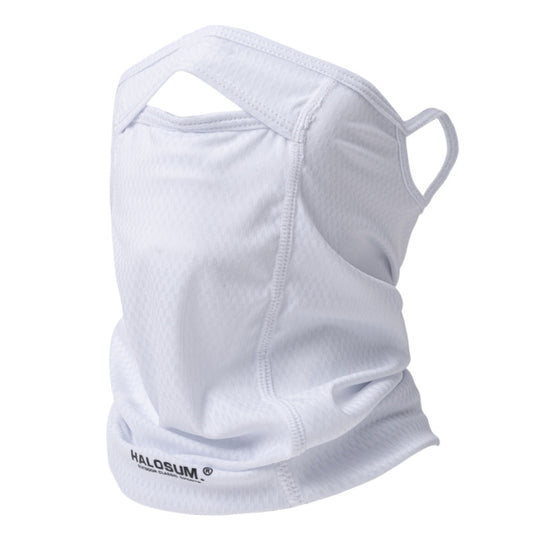 2 Pcs White UV Protection Breathable Cycling Face Mask with Ear Hooks - Summer Ice Silk Neck Gaiter for Men and Women