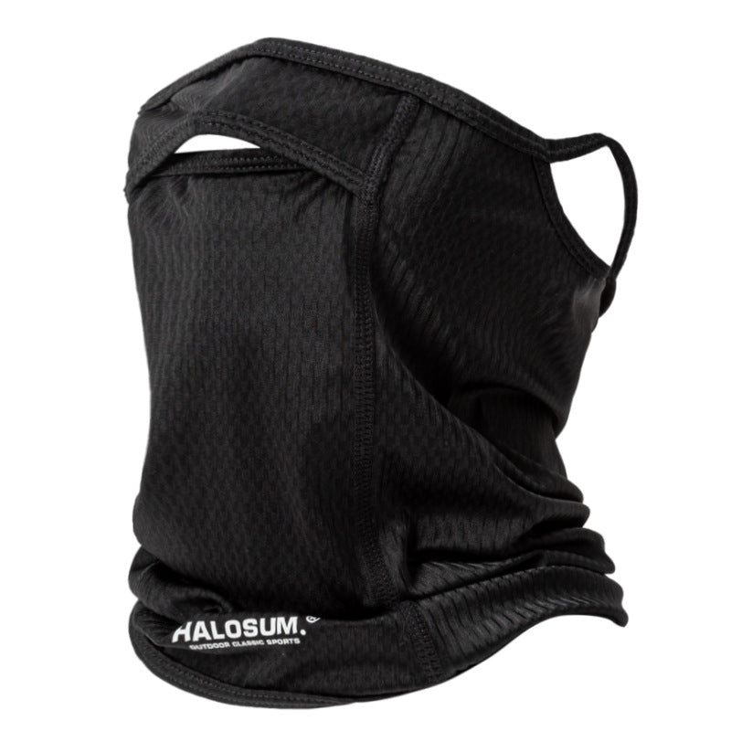 2 Pcs Grey UV Protection Breathable Cycling Face Mask with Ear Hooks - Summer Ice Silk Neck Gaiter for Men and Women