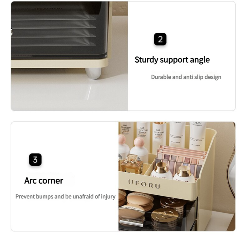 Spacious Cosmetic Organizer - Multi-Functional Vanity Storage for Lipsticks & Skincare (35x19x25cm)