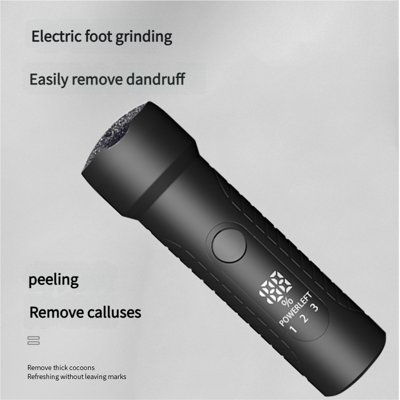 White Waterproof Electric Foot File with LED Display - Rechargeable Callus Remover