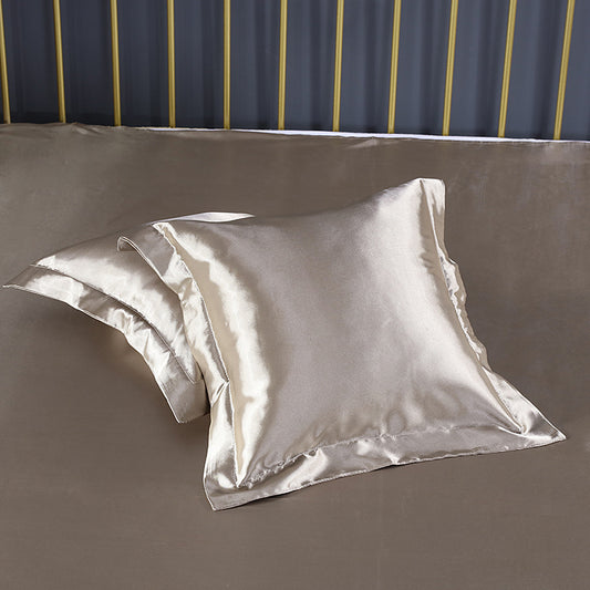 Champagne Gold 2 PCS Faux Silk Pillow Covers - Cooling Ice Silk Satin Cushion Covers - 45x45cm
