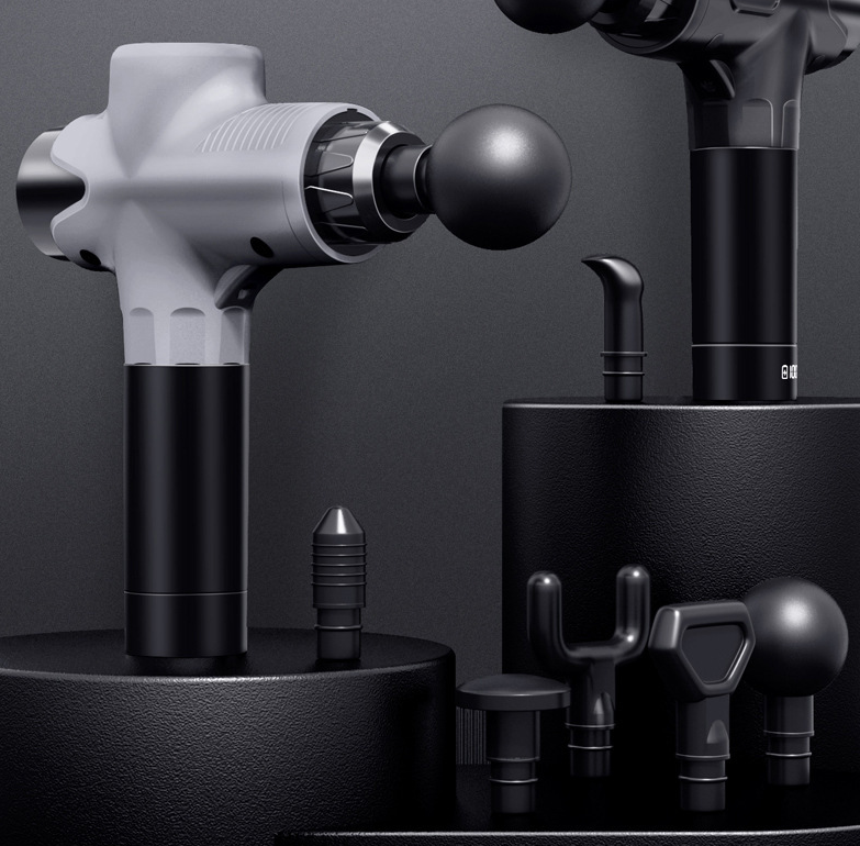 Black Portable Mini Massage Gun for Deep Tissue - Adjustable Impact Neck Massager with Rechargeable Battery