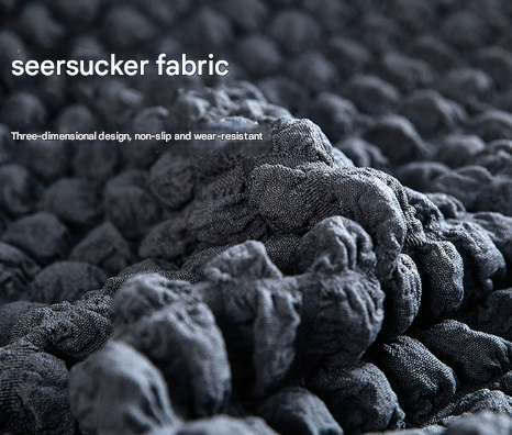 Light Coffee Single Sofa Bubble Gauze Sofa Cover with Skirt - Full Elastic Dustproof Single Seater 90-140cm