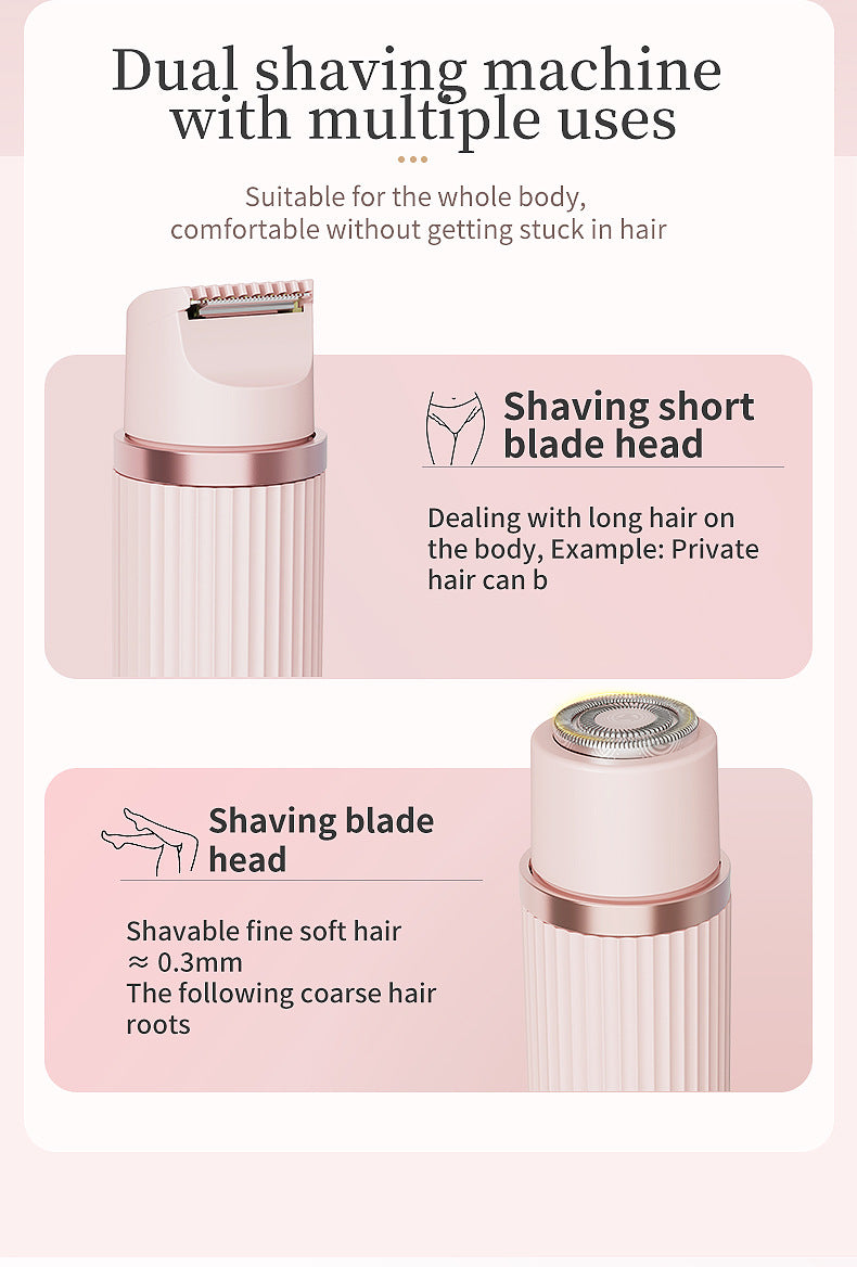 Purple Women's Double-Headed Electric Shaver - Painless Hair Remover & Trimmer