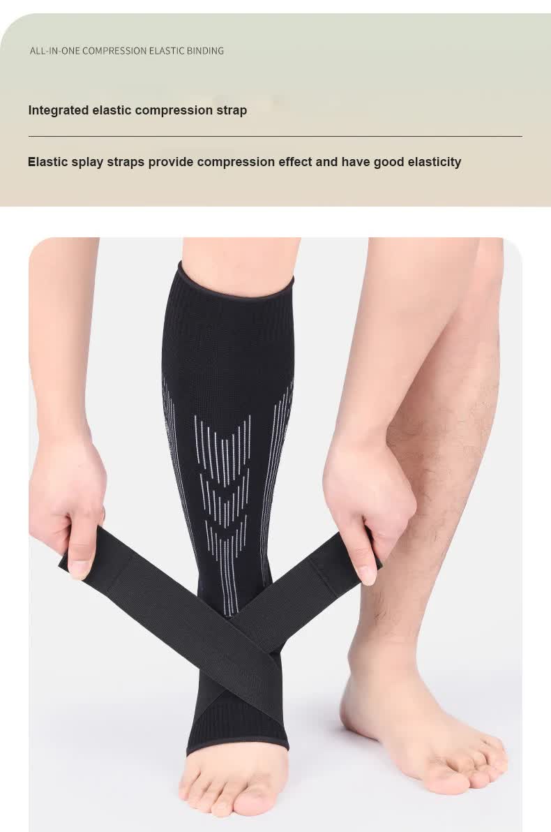 Size M 1 Pair Black  Compression Calf Sleeves for Sports – Adjustable Support for Running, Soccer, Hiking & More