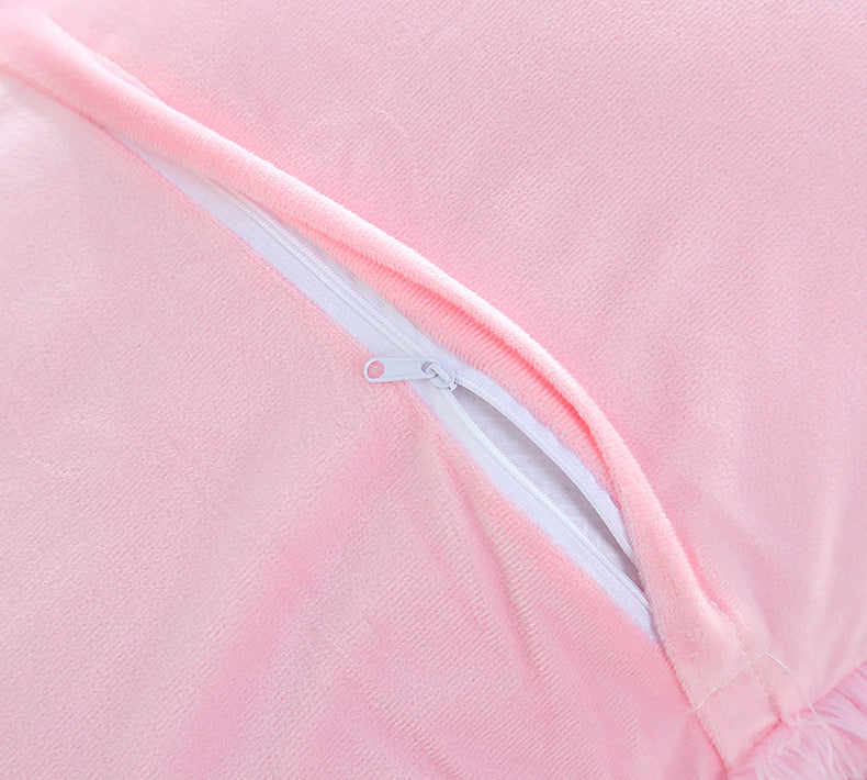 Milky White Faux Fur Pillowcase Set - Crystal Velvet Plush Throw Pillow Covers, Bedding Accent (50x70cm, Pair)