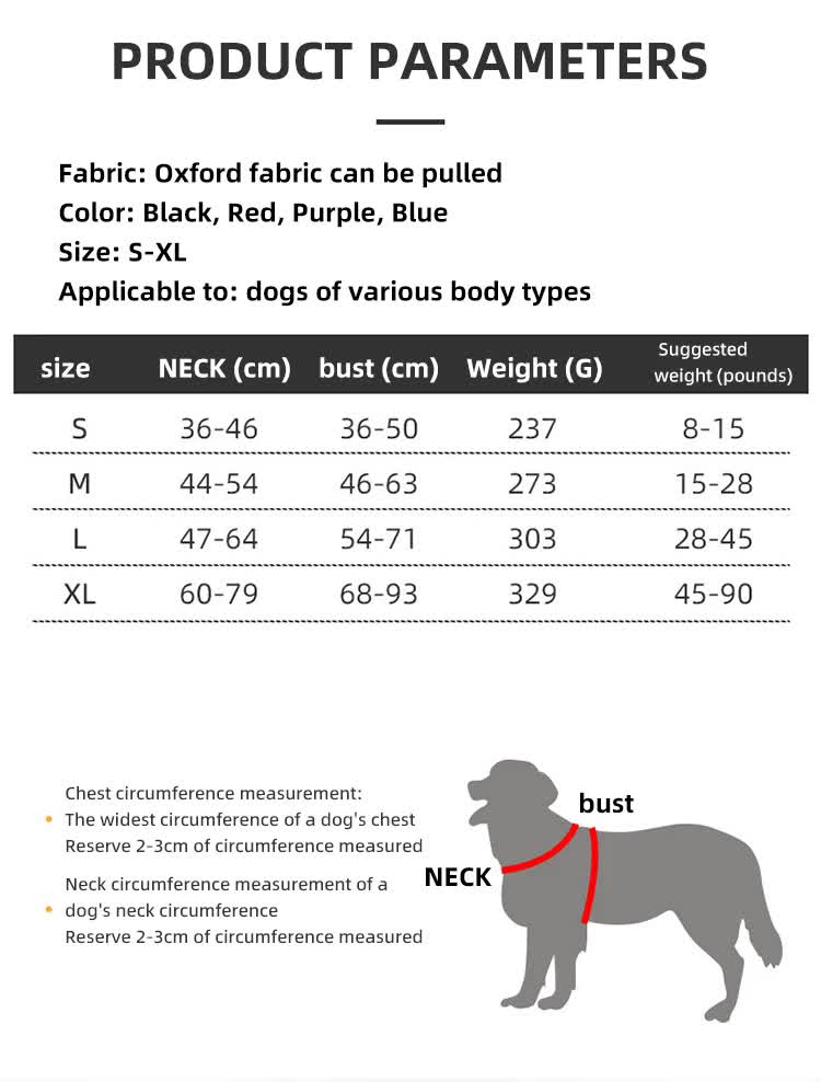 Size XL Red Reflective No-Pull Dog Harness - Adjustable & Durable for Large Breeds, Anti-Escape Design