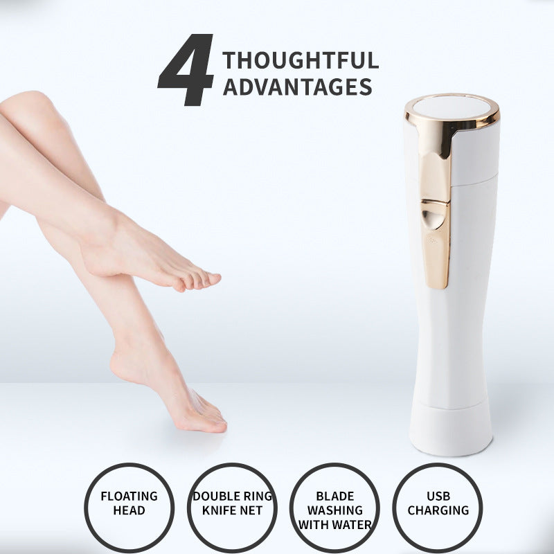 Rose Gold Electric Shaver for Women - Painless Hair Remover with USB Charging