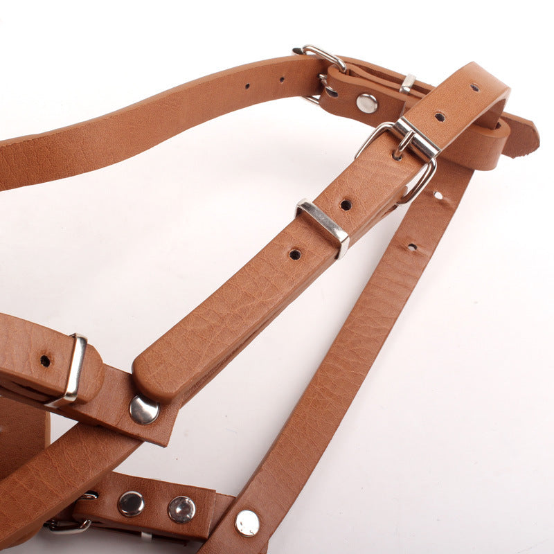 Brown Metal Basket Dog Muzzle - Anti-Bite & Anti-Barking - M