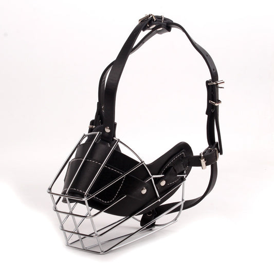 Black Metal Basket Dog Muzzle - Anti-Bite & Anti-Barking - M