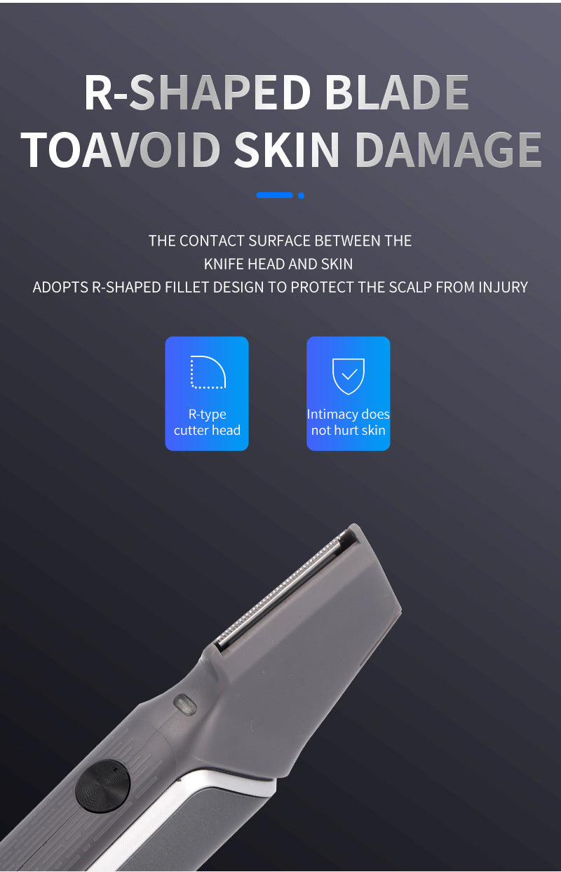 Grey Men's electric hair trimmer with retractable design and USB charging