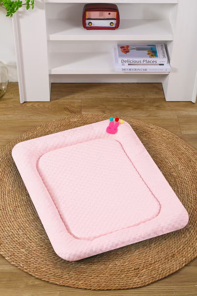 Pink Breathable Cooling Pet Mat - Ice Bean Summer Bed for Small Dogs (S : 35x47cm)