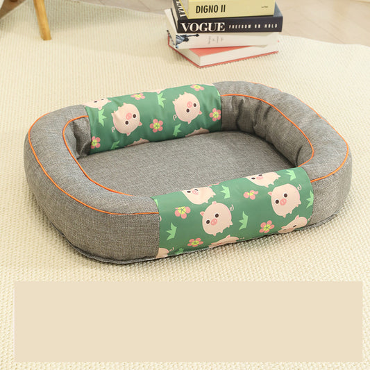 Size M Grey Cozy Pet Bed for Small Dogs and Cats - Durable & Chew-Resistant Nest for All Seasons