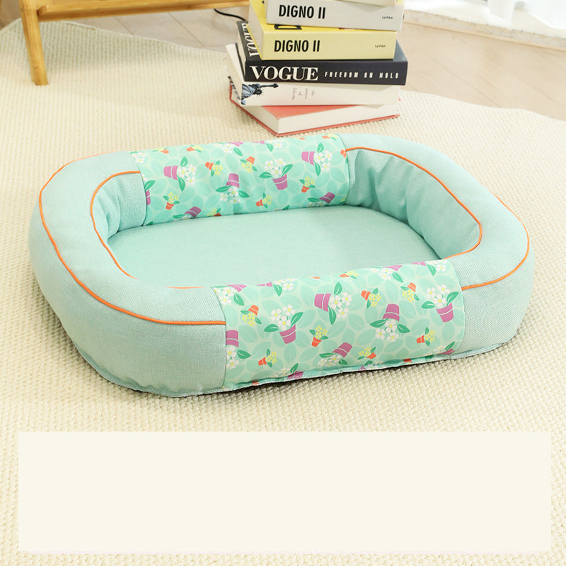 Size M Blue Cozy Pet Bed for Small Dogs and Cats - Durable & Chew-Resistant Nest for All Seasons