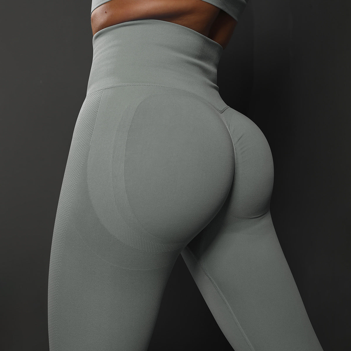 Size S Light Grey Seamless High-Waisted Yoga Pants for Women - Lift Workout Leggings for Running, Gym, and Fitness