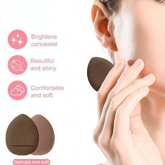 3 * Brown 20 Sets Makeup Sponge Set - Flannel Headband, Crystal Velvet Puffs, Non-Latex Beauty Blenders for Flawless Application