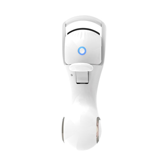 White Heated Eyelash Curler - 3 Temperature Settings, Long-Lasting Curl, Mini Electric Lash Curler
