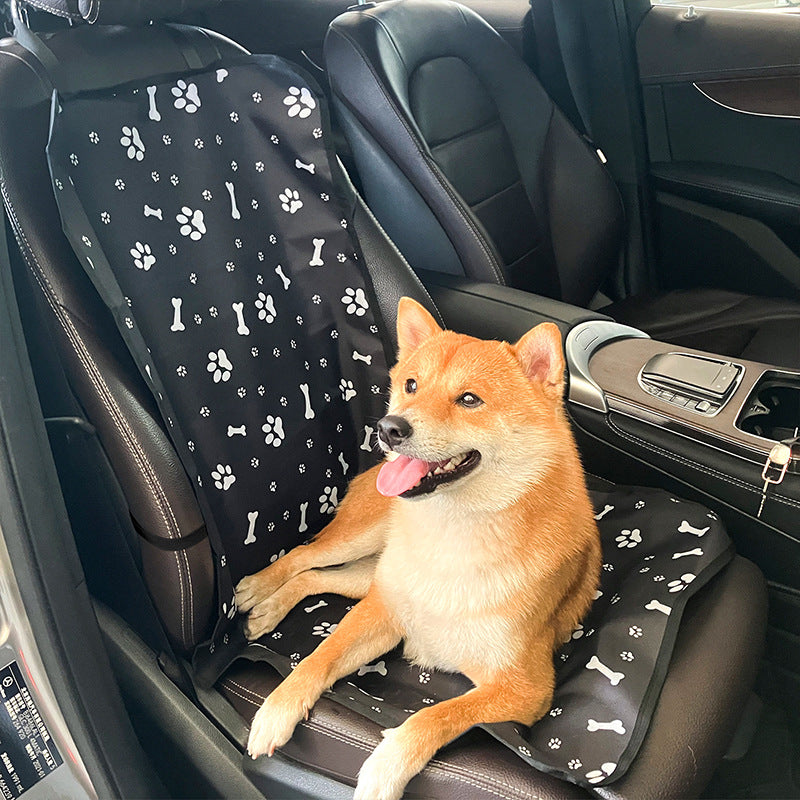 4 Pcs Black Waterproof Pet Car Seat Cover - Scratch-Resistant Oxford Cloth  for Dogs and Cats (106 x 49 cm)