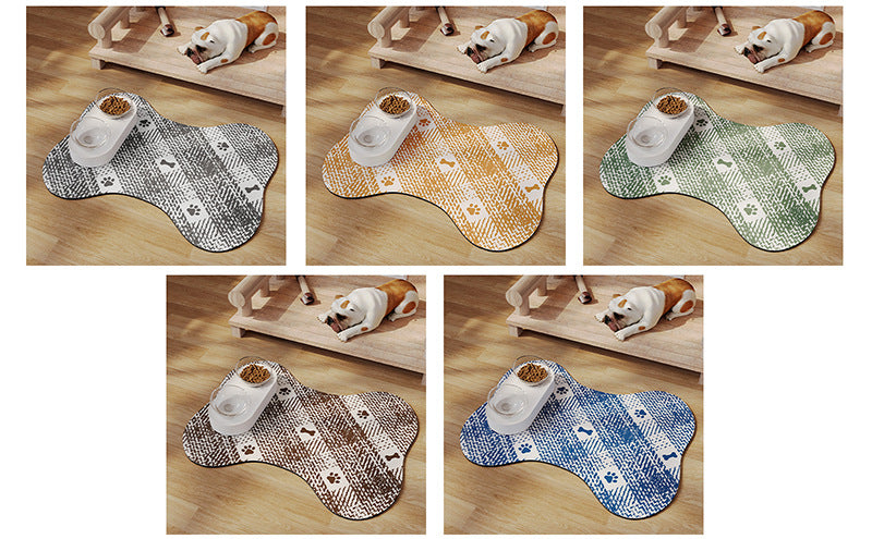 Brown And White Pet Feeding Mat 35x50cm - Anti-Slip, Durable Diatom Mud Mat for Dogs and Cats, Easy to Clean