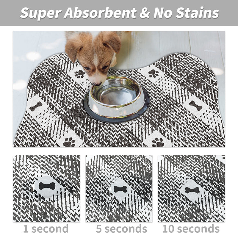 Blue And White Pet Feeding Mat 35x50cm - Anti-Slip, Durable Diatom Mud Mat for Dogs and Cats, Easy to Clean