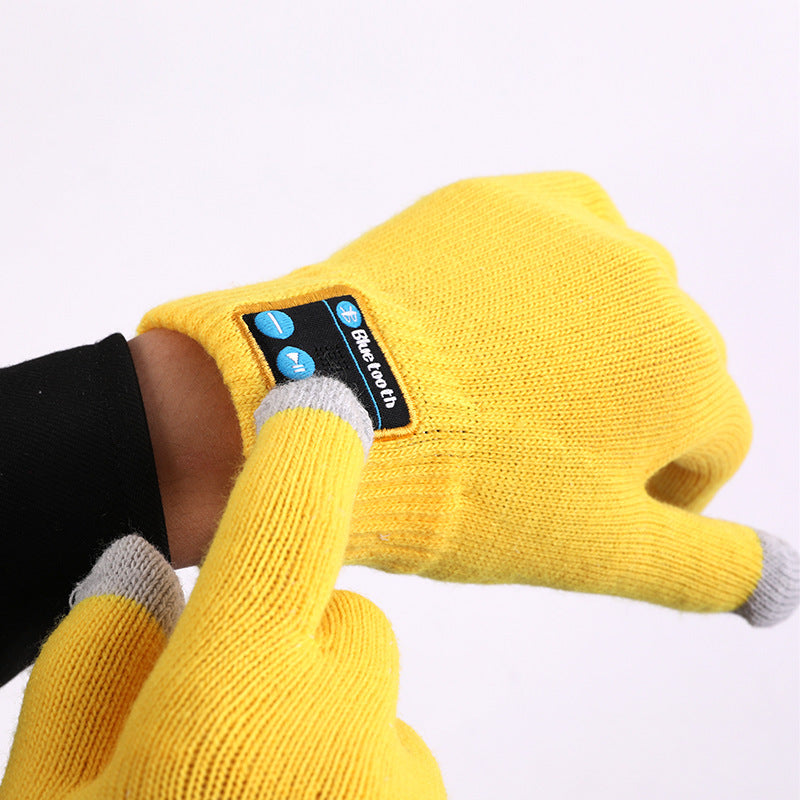 Grey Bluetooth Touchscreen Winter Gloves - Warm, Thickened, and Hands-Free for Calls and Music, Perfect for Cycling