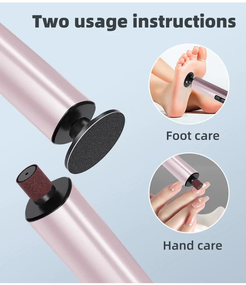 Black Rechargeable Electric Foot File with 9 Speed Settings - Callus Remover for Smooth Feet