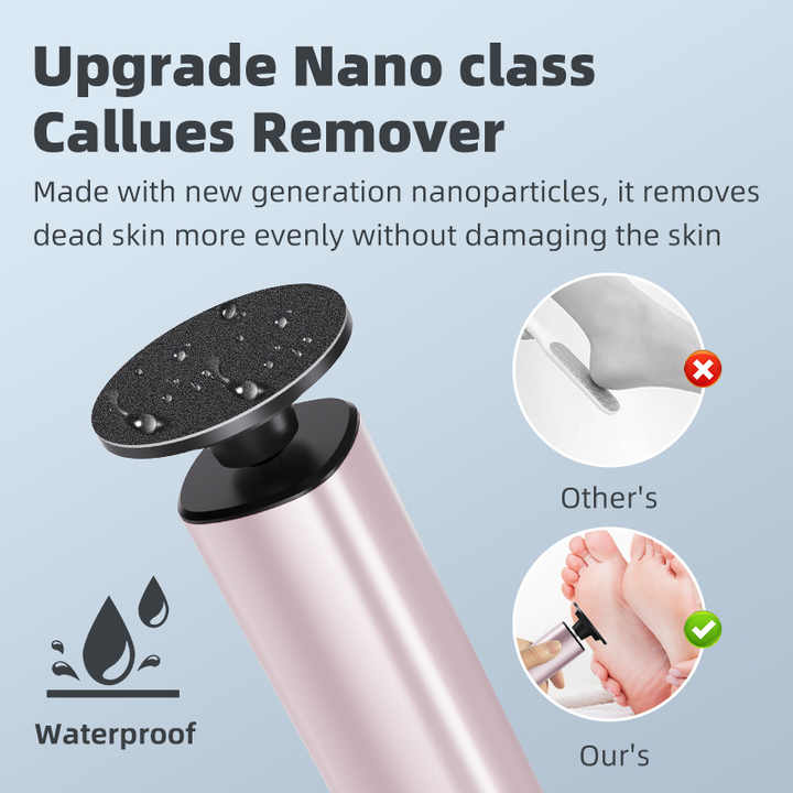 Rose Glod Rechargeable Electric Foot File with 9 Speed Settings - Callus Remover for Smooth Feet