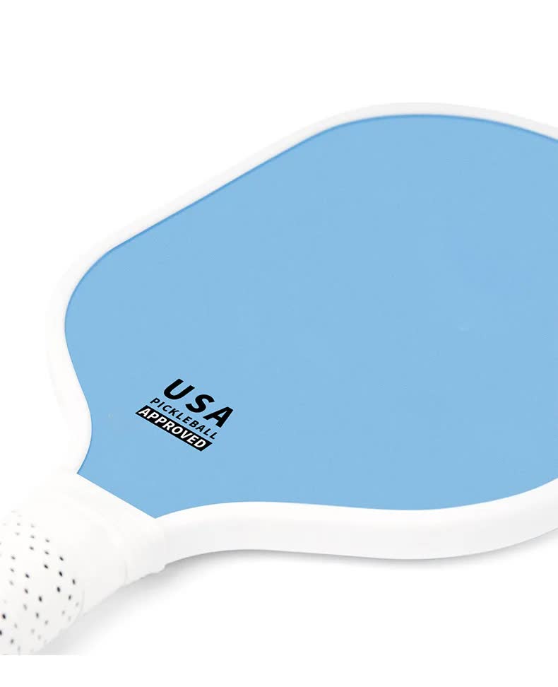 Bright Blue Fiberglass Pickleball Paddle Set - 2 Minimalist Paddles, 4 Balls, and Carry Bag for Outdoor Play