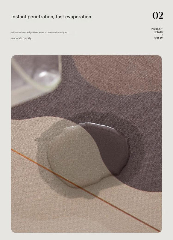 2 Pcs Style 11 Brown Puppy pattern Cartoon Pet Feeding Mat for Cats & Dogs - Absorbent Diatom Mud Splash-Proof Mat, Easy to Clean