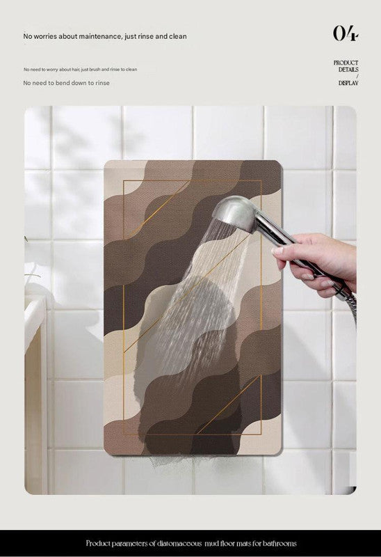 2 Pcs Style 11 Brown Puppy pattern Cartoon Pet Feeding Mat for Cats & Dogs - Absorbent Diatom Mud Splash-Proof Mat, Easy to Clean